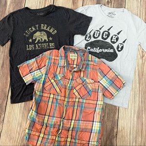 Lucky Brand | Graphic Tee & Button Up Shirt Lot